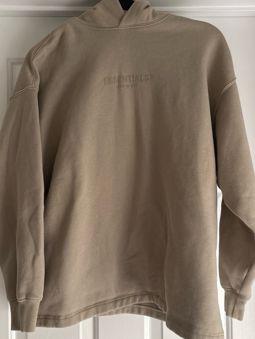 Fear of God ESSENTIALS Mens Tan Hoodie Sweatshirt size XXS
